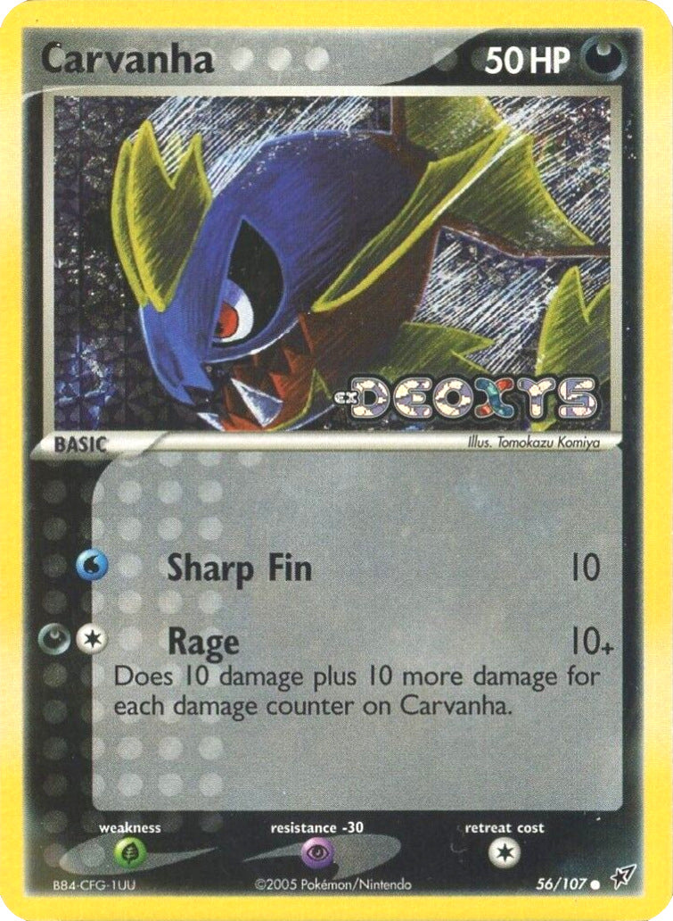 Carvanha (56/107) (Stamped) [EX: Deoxys] | Dumpster Cat Games