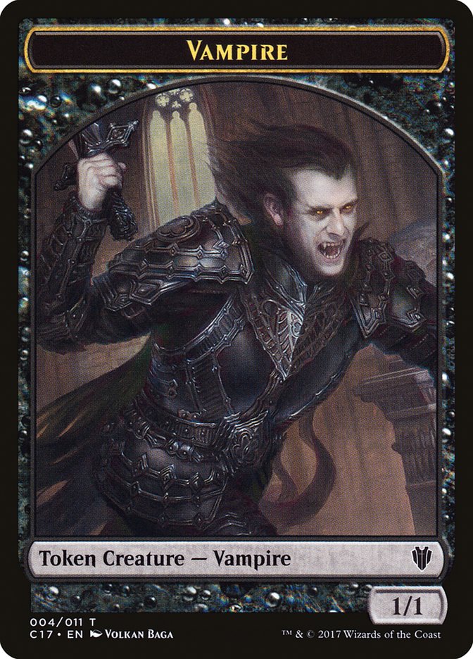 Vampire // Zombie Double-sided Token [Commander 2017 Tokens] | Dumpster Cat Games