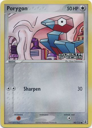 Porygon (80/113) (Stamped) [EX: Delta Species] | Dumpster Cat Games