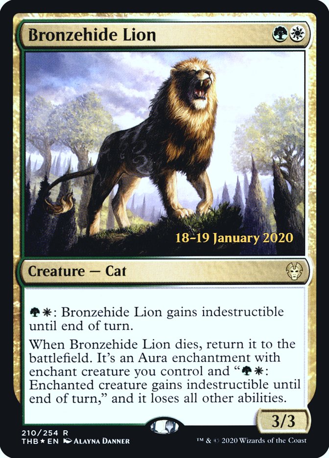 Bronzehide Lion [Theros Beyond Death Prerelease Promos] | Dumpster Cat Games