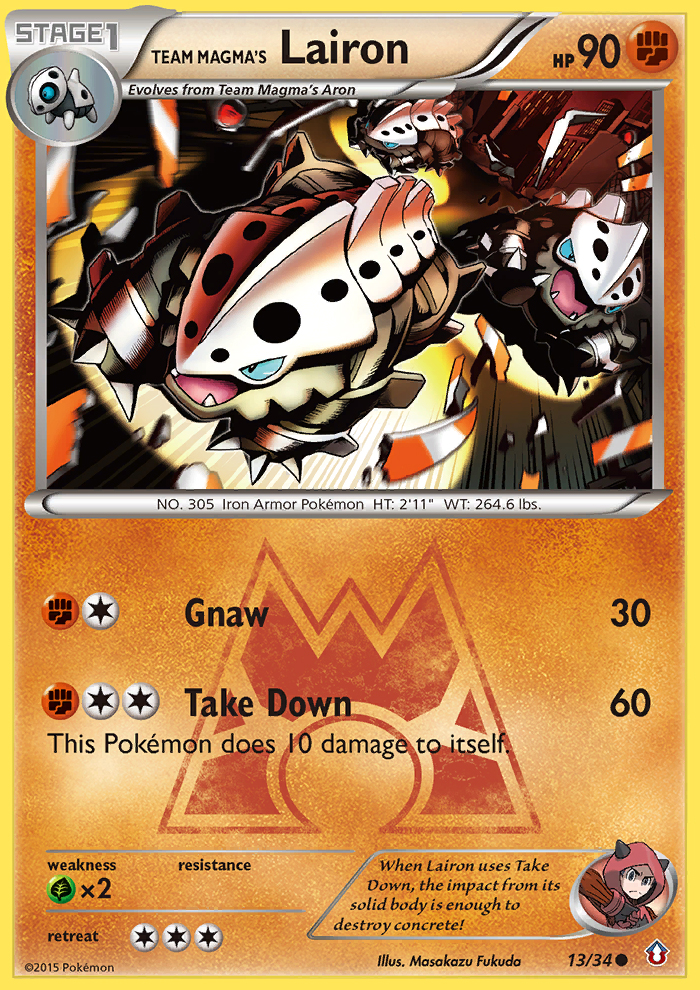 Team Magma's Lairon (13/34) [XY: Double Crisis] | Dumpster Cat Games