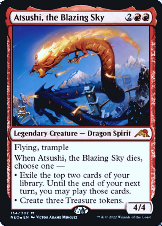 Atsushi, the Blazing Sky [Kamigawa: Neon Dynasty Prerelease Promos] | Dumpster Cat Games