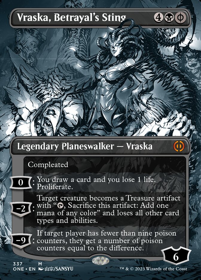 Vraska, Betrayal's Sting (Borderless Manga) [Phyrexia: All Will Be One] | Dumpster Cat Games