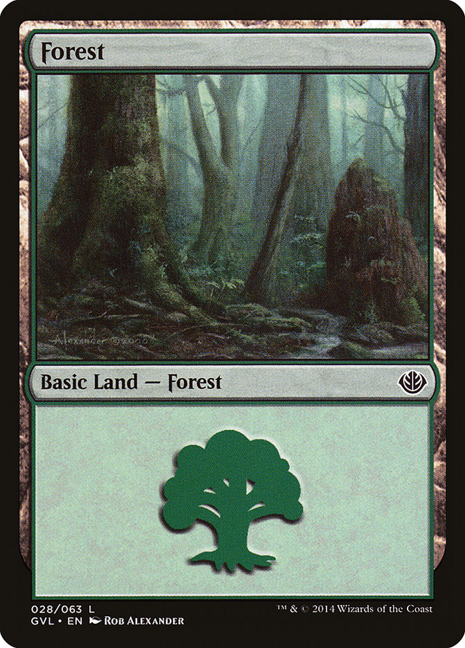 Forest (28) (Garruk vs. Liliana) [Duel Decks Anthology] | Dumpster Cat Games