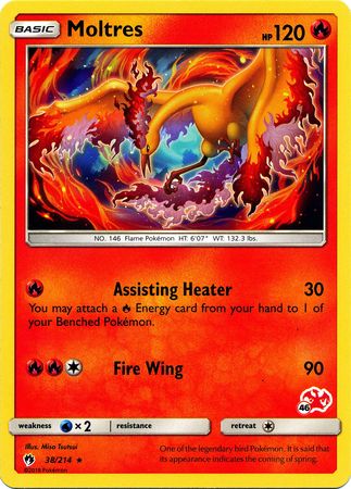 Moltres (38/214) (Charizard Stamp #46) [Battle Academy 2020] | Dumpster Cat Games