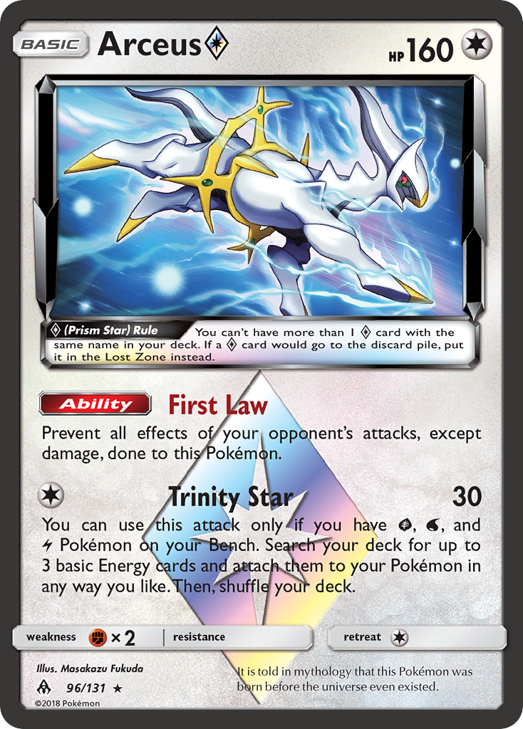 Arceus (96/131) (Prism Star) [Sun & Moon: Forbidden Light] | Dumpster Cat Games