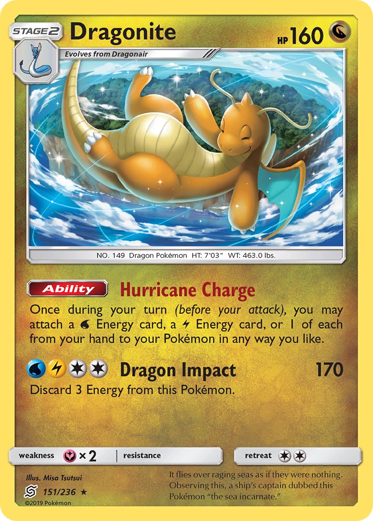 Dragonite (151/236) (Cracked Ice Holo) (Theme Deck Exclusives) [Sun & Moon: Unified Minds] | Dumpster Cat Games