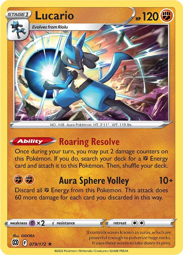 Lucario (079/172) (Theme Deck Exclusive) [Sword & Shield: Brilliant Stars] | Dumpster Cat Games