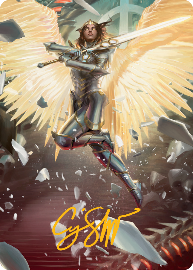 Archangel Elspeth Art Card (Gold-Stamped Signature) [March of the Machine Art Series] | Dumpster Cat Games