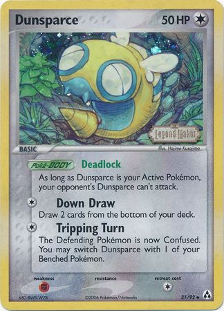 Dunsparce (31/92) (Stamped) [EX: Legend Maker] | Dumpster Cat Games