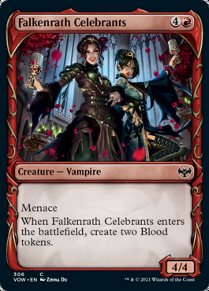 Falkenrath Celebrants (Showcase Fang Frame) [Innistrad: Crimson Vow] | Dumpster Cat Games