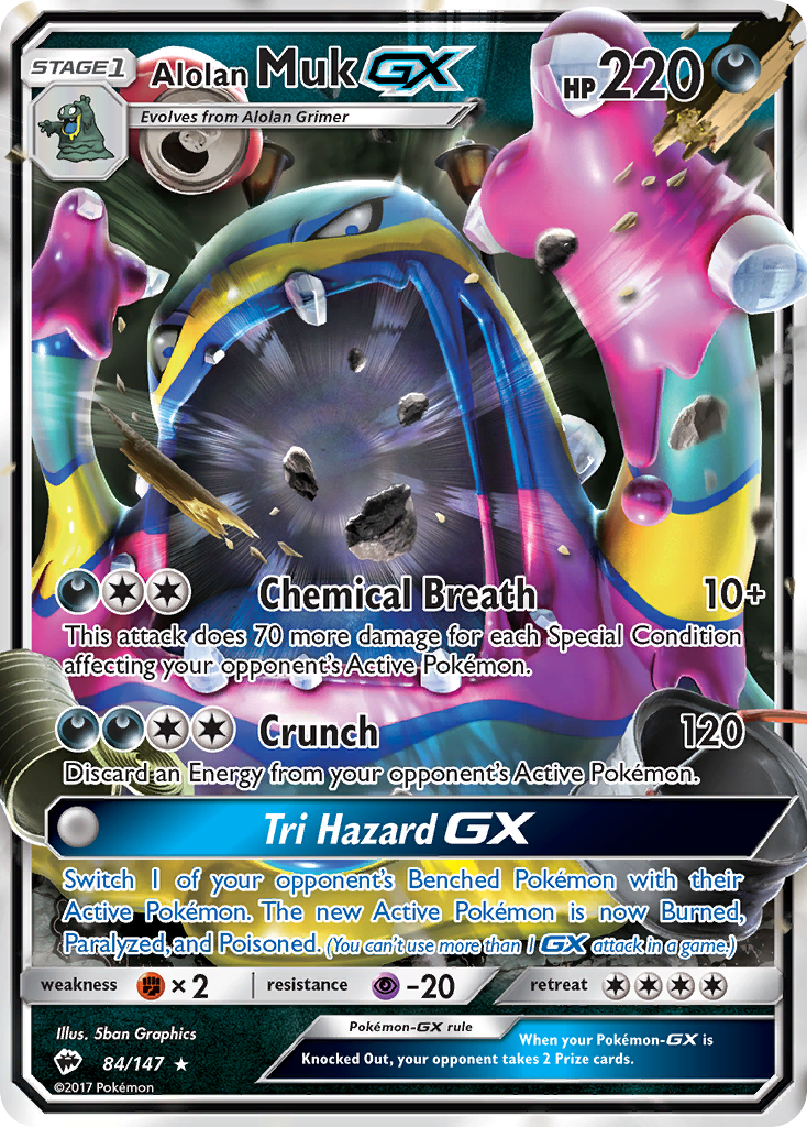 Alolan Muk GX (84/147) [Sun & Moon: Burning Shadows] | Dumpster Cat Games