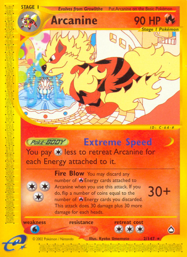 Arcanine (2/147) [Aquapolis] | Dumpster Cat Games