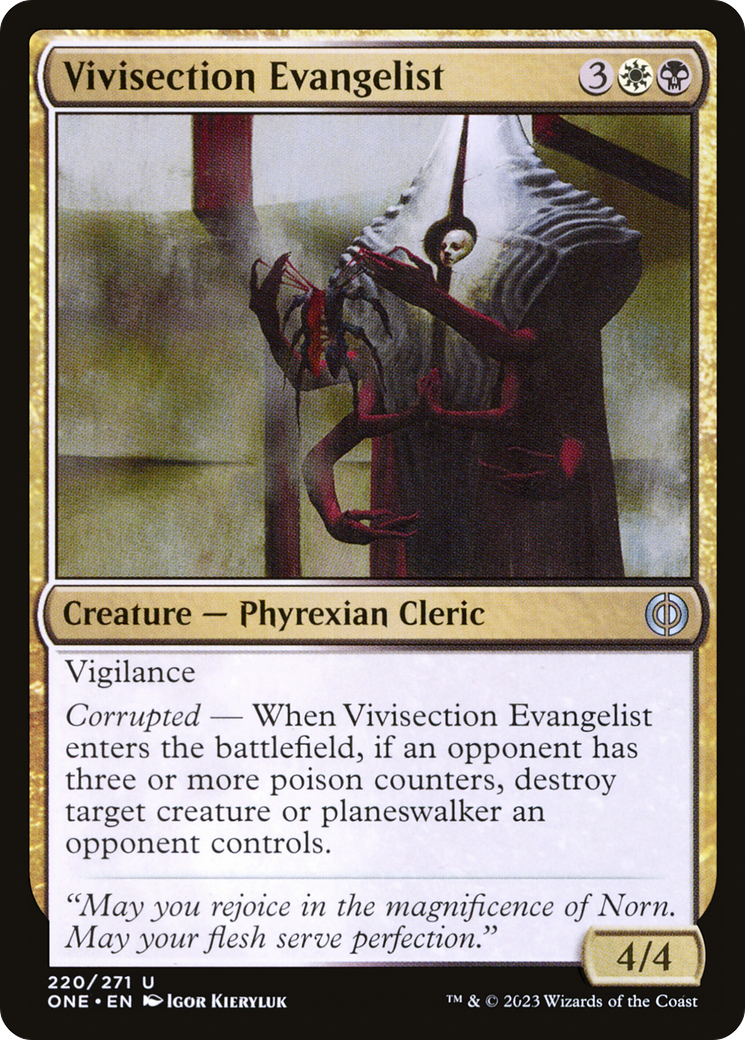 Vivisection Evangelist [Phyrexia: All Will Be One] | Dumpster Cat Games