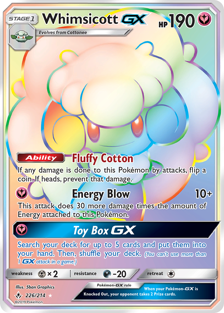 Whimsicott GX (226/214) [Sun & Moon: Unbroken Bonds] | Dumpster Cat Games