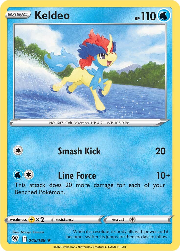 Keldeo (045/189) (Theme Deck Exclusive) [Sword & Shield: Astral Radiance] | Dumpster Cat Games