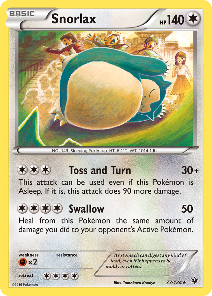 Snorlax (77/124) [XY: Fates Collide] | Dumpster Cat Games