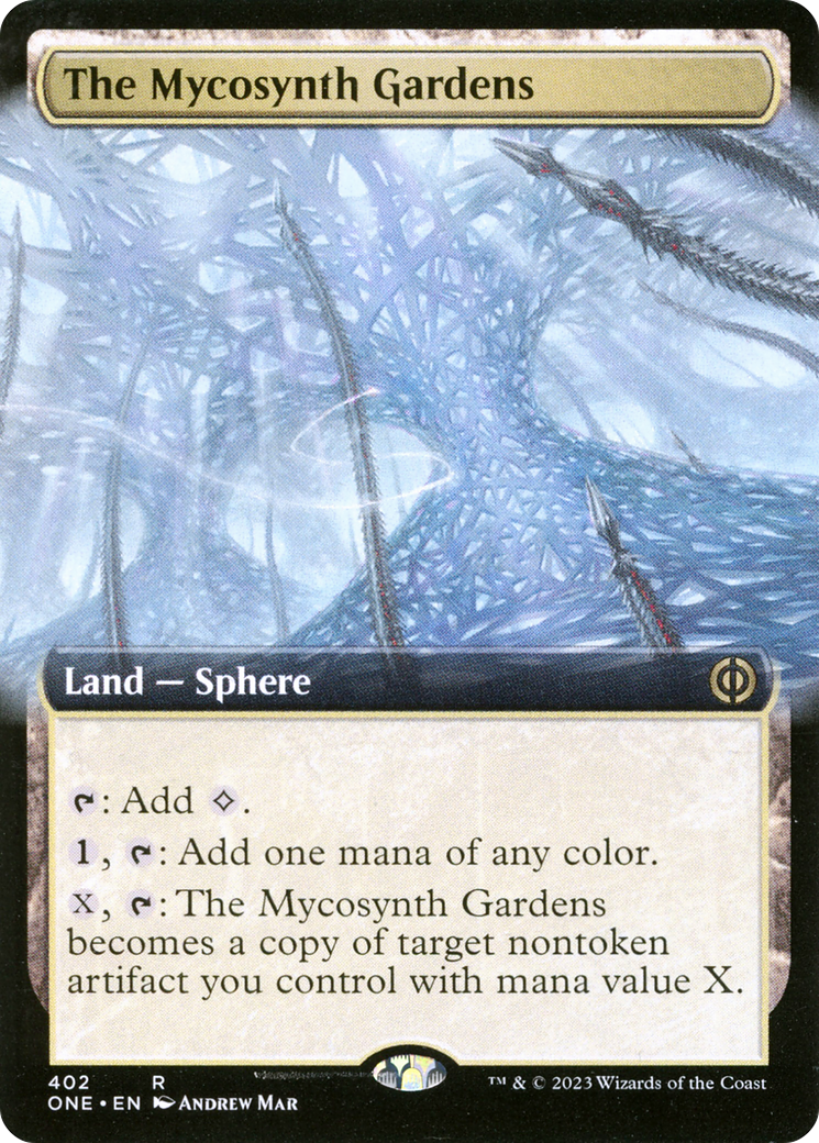 The Mycosynth Gardens (Extended Art) [Phyrexia: All Will Be One] | Dumpster Cat Games