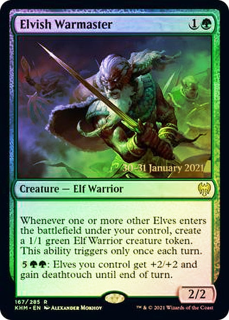 Elvish Warmaster  [Kaldheim Prerelease Promos] | Dumpster Cat Games