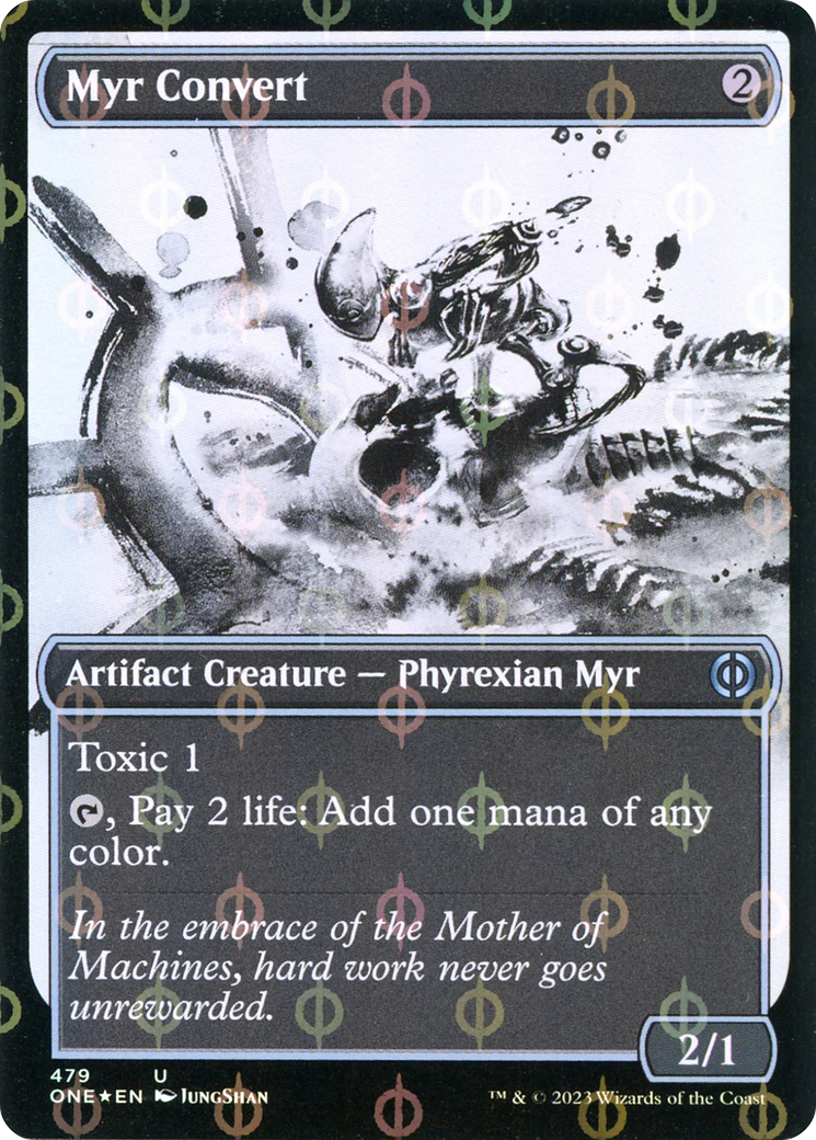 Myr Convert (Showcase Ichor Step-and-Compleat Foil) [Phyrexia: All Will Be One] | Dumpster Cat Games