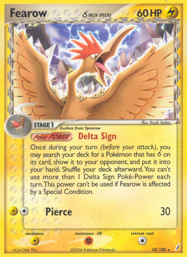 Fearow (18/100) (Delta Species) [EX: Crystal Guardians] | Dumpster Cat Games