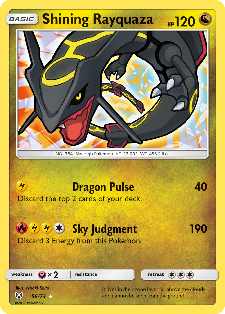 Shining Rayquaza (56/73) [Sun & Moon: Shining Legends] | Dumpster Cat Games