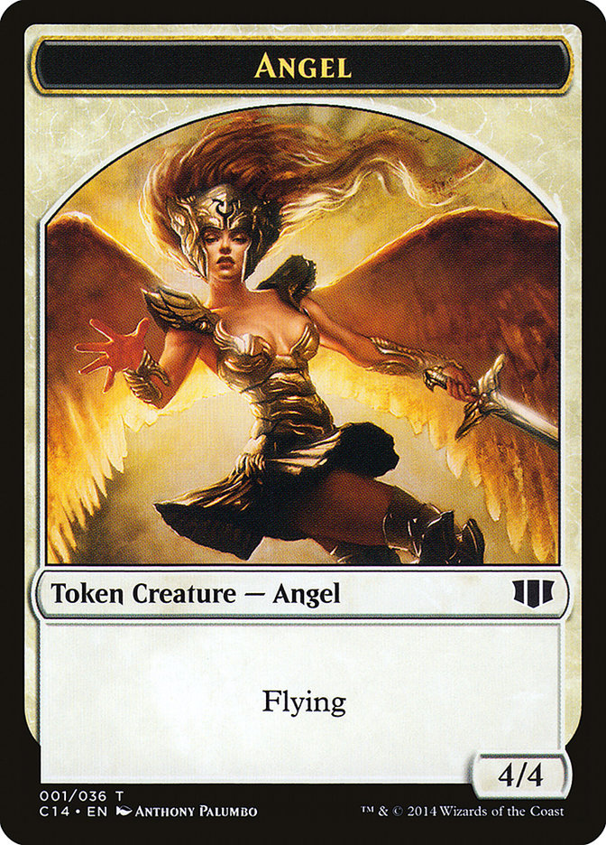 Angel // Cat Double-sided Token [Commander 2014 Tokens] | Dumpster Cat Games