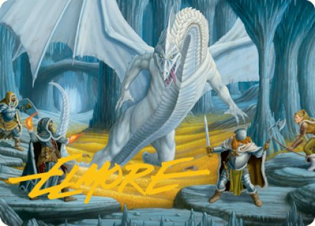 Cave of the Frost Dragon Art Card (Gold-Stamped Signature) [Dungeons & Dragons: Adventures in the Forgotten Realms Art Series] | Dumpster Cat Games