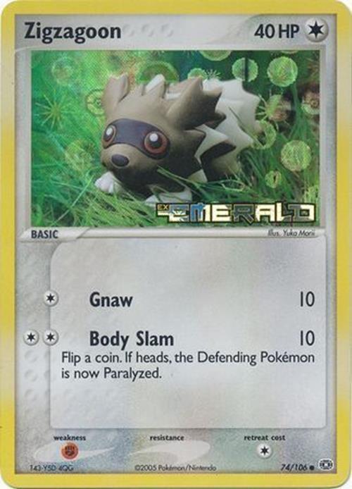 Zigzagoon (74/106) (Stamped) [EX: Emerald] | Dumpster Cat Games