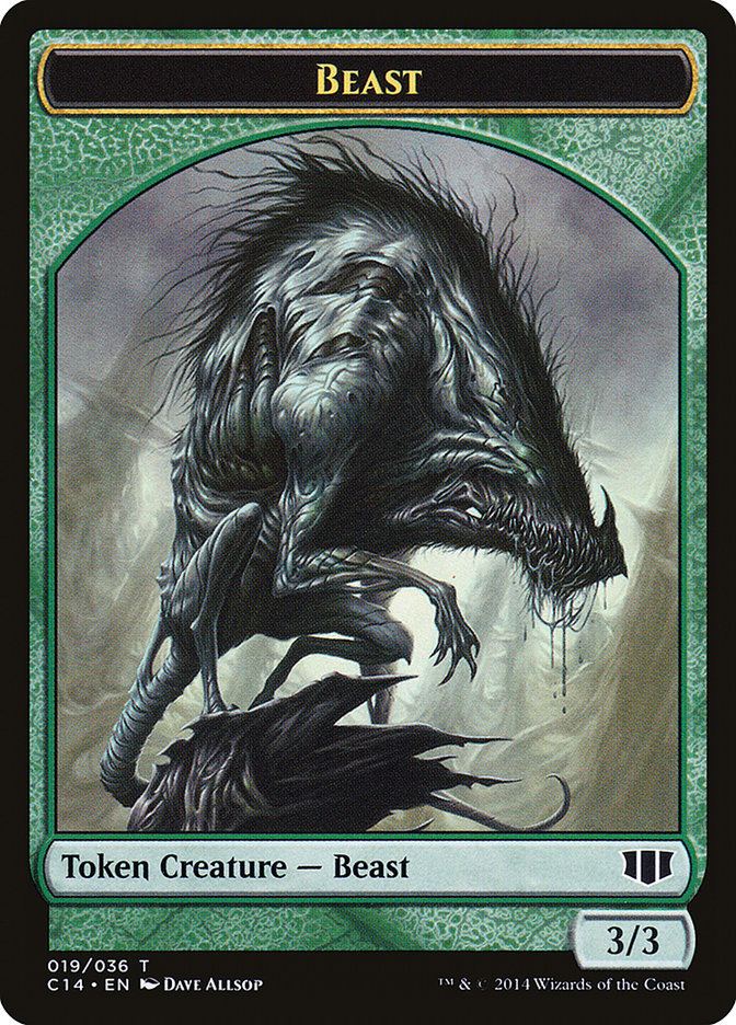 Elemental // Beast (019/036) Double-sided Token [Commander 2014 Tokens] | Dumpster Cat Games