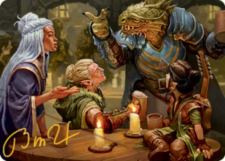 You Meet in a Tavern Art Card (Gold-Stamped Signature) [Dungeons & Dragons: Adventures in the Forgotten Realms Art Series] | Dumpster Cat Games