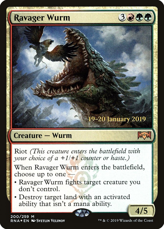 Ravager Wurm [Ravnica Allegiance Prerelease Promos] | Dumpster Cat Games