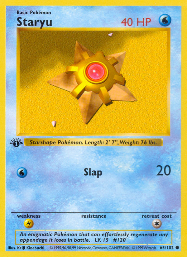 Staryu (65/102) (Shadowless) [Base Set 1st Edition] | Dumpster Cat Games