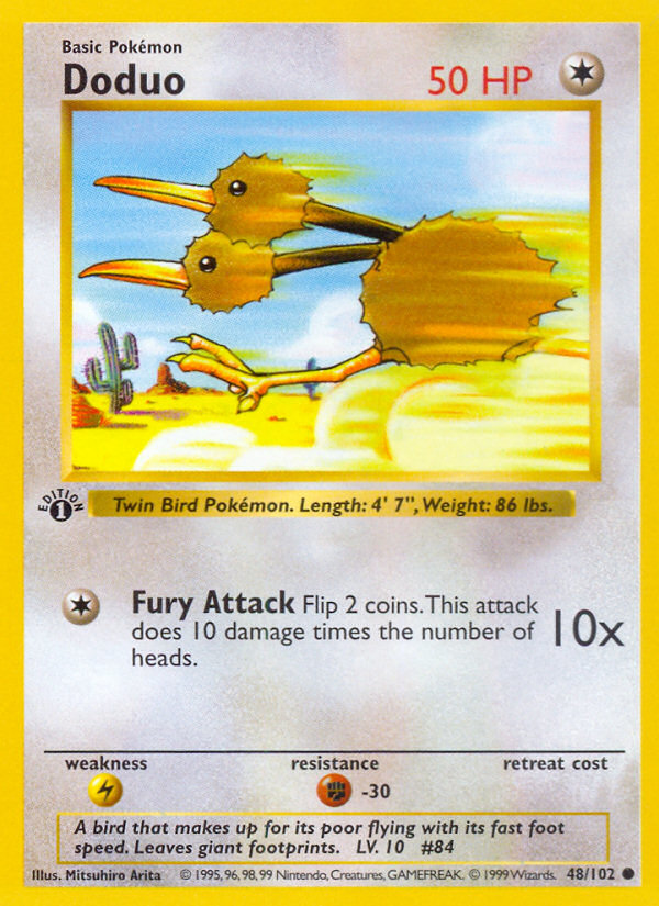 Doduo (48/102) (Shadowless) [Base Set 1st Edition] | Dumpster Cat Games