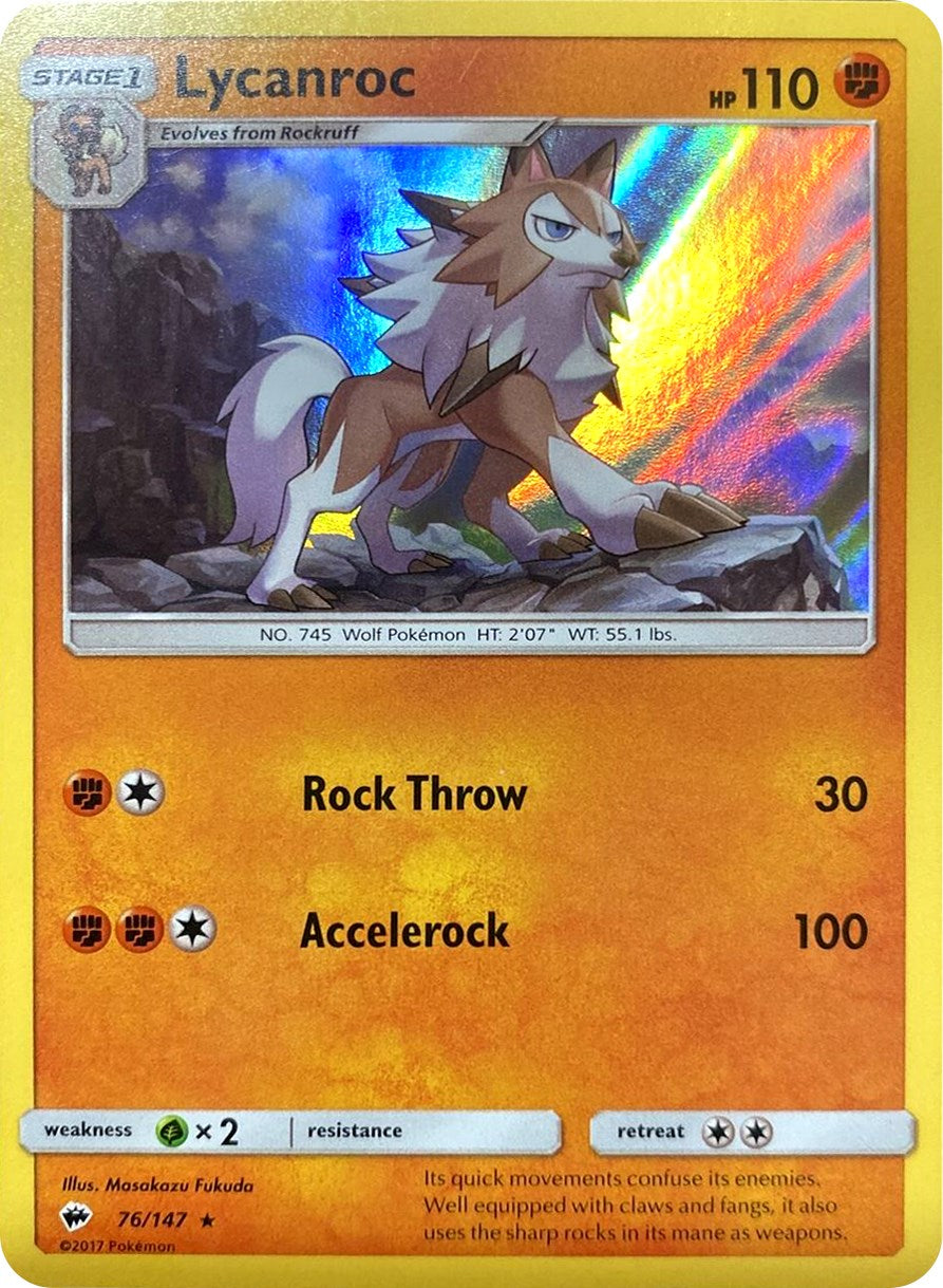 Lycanroc (76/147) (Water Web Holo) [Sun & Moon: Burning Shadows] | Dumpster Cat Games