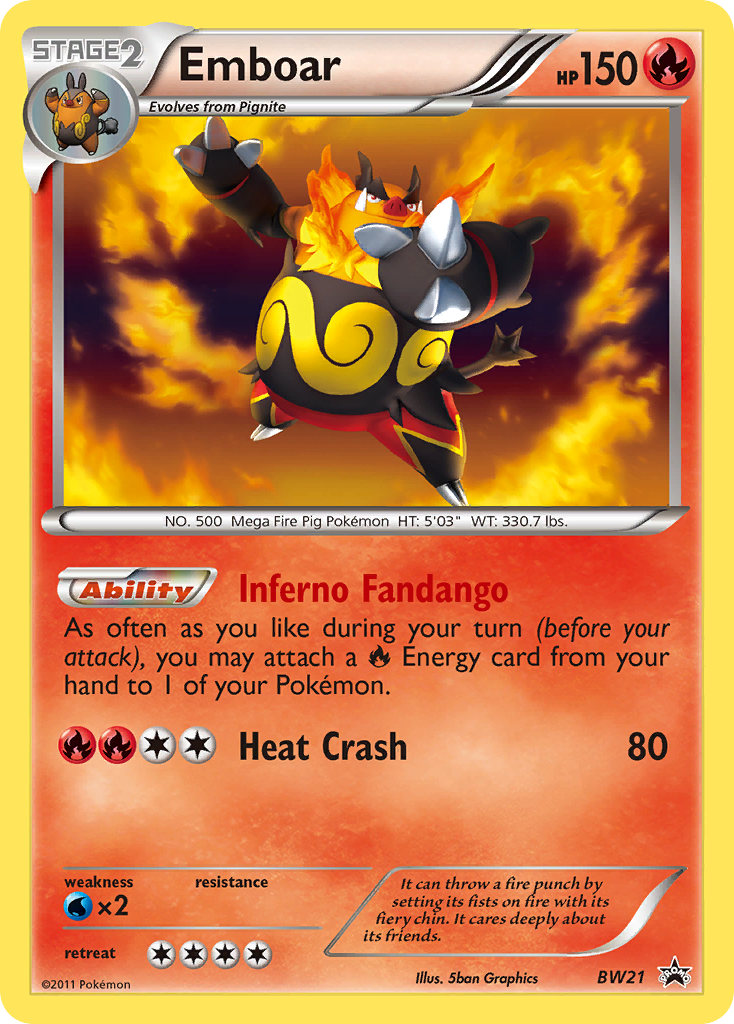 Emboar (BW21) [Black & White: Black Star Promos] | Dumpster Cat Games