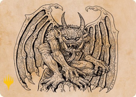 Cloister Gargoyle (Showcase) Art Card (Gold-Stamped Signature) [Dungeons & Dragons: Adventures in the Forgotten Realms Art Series] | Dumpster Cat Games