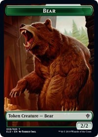 Bear // Food (17) Double-sided Token [Throne of Eldraine Tokens] | Dumpster Cat Games