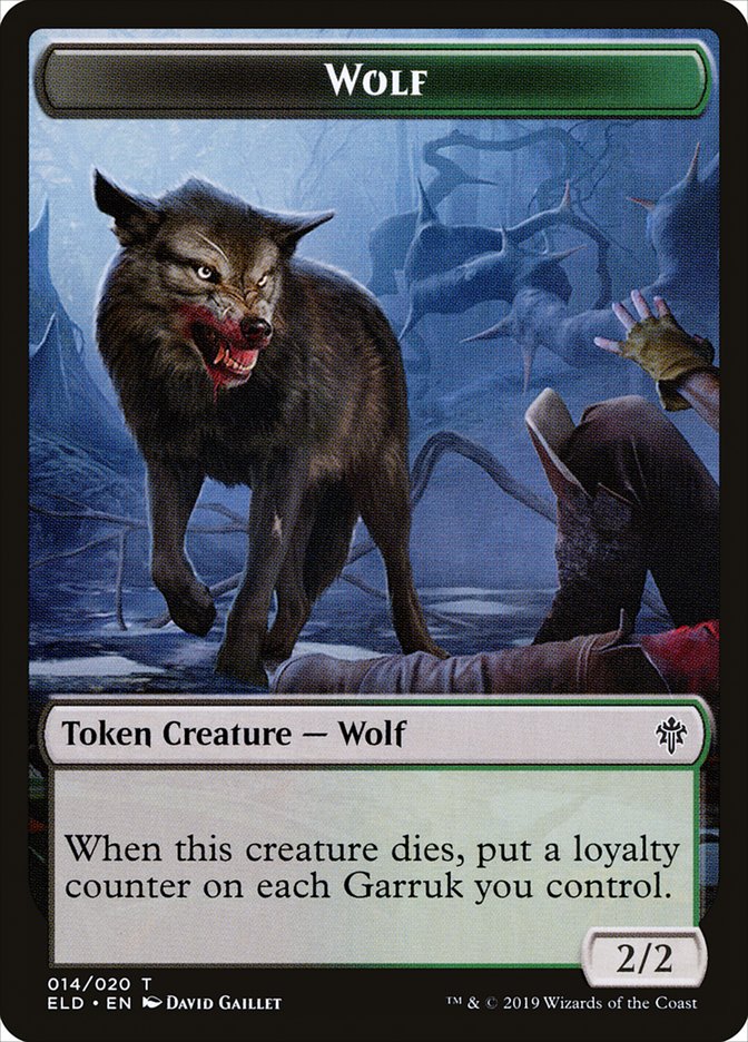 Wolf [Throne of Eldraine Tokens] | Dumpster Cat Games