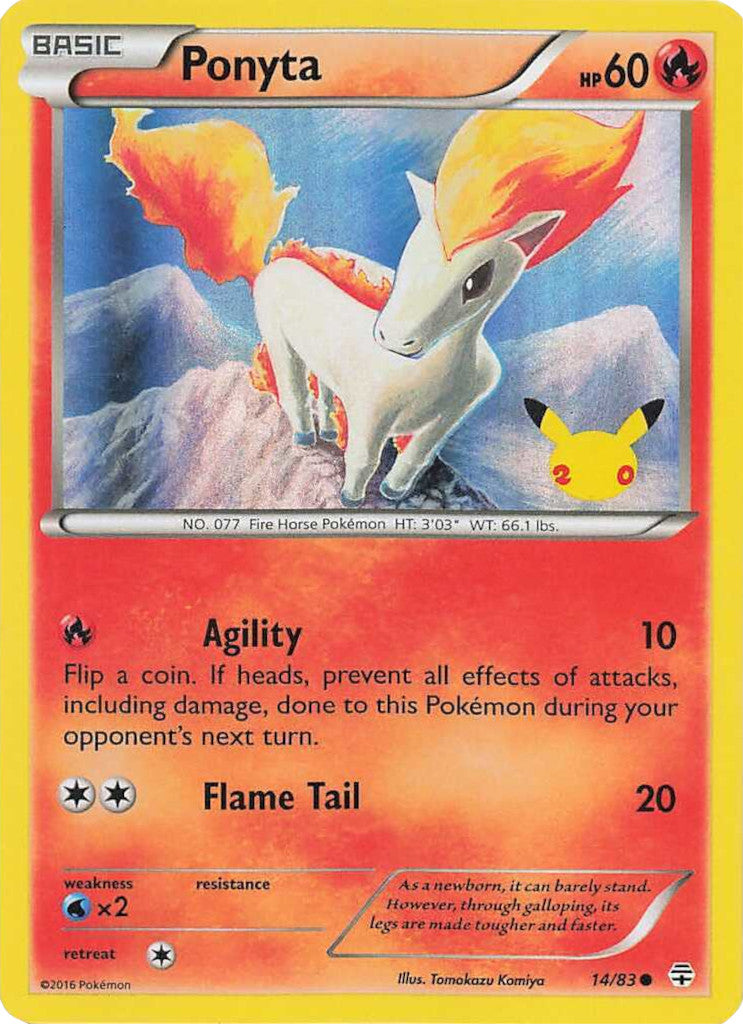 Ponyta (14/83) (20th Anniversary Stamp) [XY: Generations] | Dumpster Cat Games