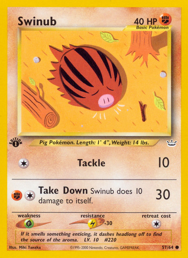 Swinub (57/64) [Neo Revelation 1st Edition] | Dumpster Cat Games