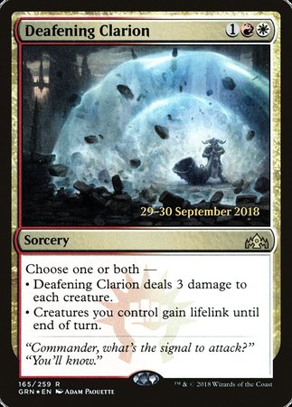 Deafening Clarion [Guilds of Ravnica Promos] | Dumpster Cat Games