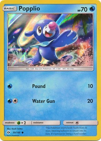 Popplio (39/149) (Water Web Holo) [Sun & Moon: Base Set] | Dumpster Cat Games