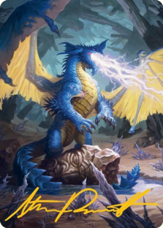 Blue Dragon Art Card (Gold-Stamped Signature) [Dungeons & Dragons: Adventures in the Forgotten Realms Art Series] | Dumpster Cat Games