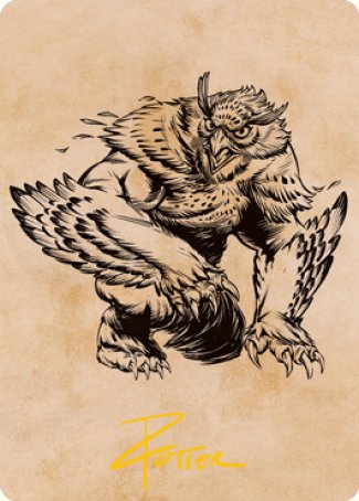 Owlbear (Showcase) Art Card (Gold-Stamped Signature) [Dungeons & Dragons: Adventures in the Forgotten Realms Art Series] | Dumpster Cat Games