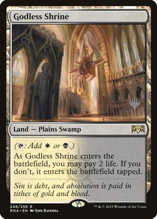 Godless Shrine [Ravnica Allegiance Promos] | Dumpster Cat Games