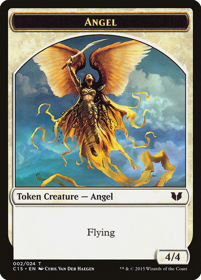 Spirit (022) // Angel Double-Sided Token [Commander 2015 Tokens] | Dumpster Cat Games