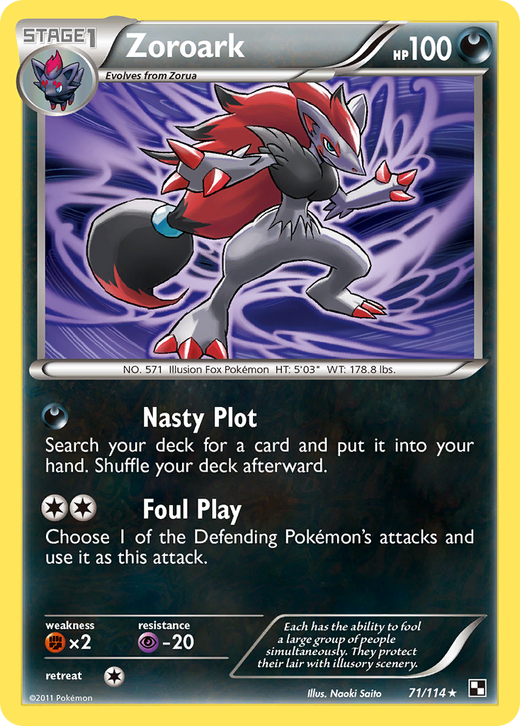 Zoroark (71/114) [Black & White: Base Set] | Dumpster Cat Games