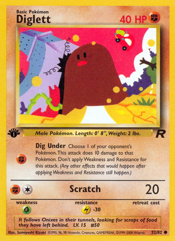 Diglett (52/82) [Team Rocket 1st Edition] | Dumpster Cat Games