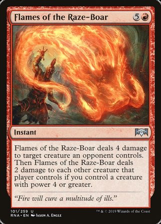 Flames of the Raze-Boar [Ravnica Allegiance] | Dumpster Cat Games